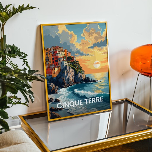 Cinque Terre Travel Print - Vintage Travel Art Poster 9