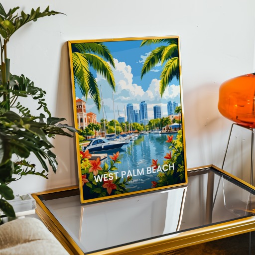 West Palm Beach Travel Print - Vintage Travel Art Poster 9