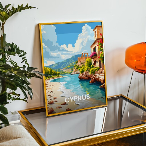 Cyprus Travel Print - Vintage Travel Art Poster 9