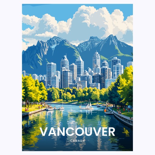 Vancouver Travel Print - Vintage Travel Art Poster 6
