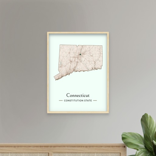 Connecticut State Poster - Boundary Map 8