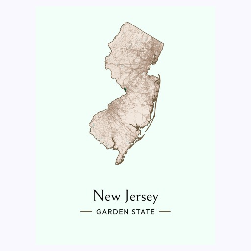 New Jersey State Poster - Boundary Map 6
