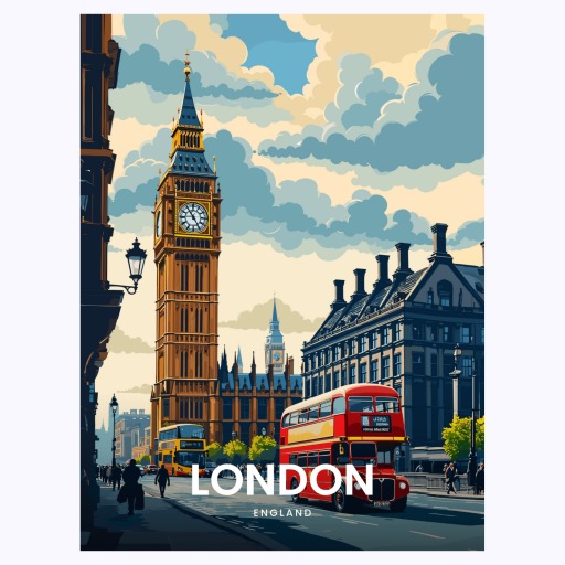 London Travel Print - Vintage Travel Art Poster 6