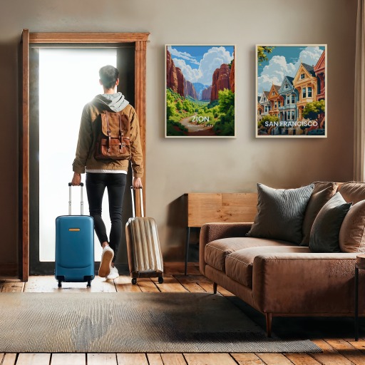 Zion National Park Travel Print - Vintage Travel Art Poster 11