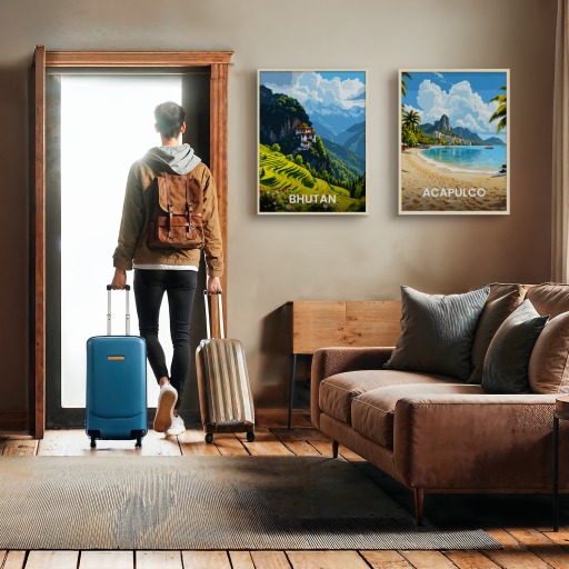 Bhutan Travel Print - Vintage Travel Art Poster 11