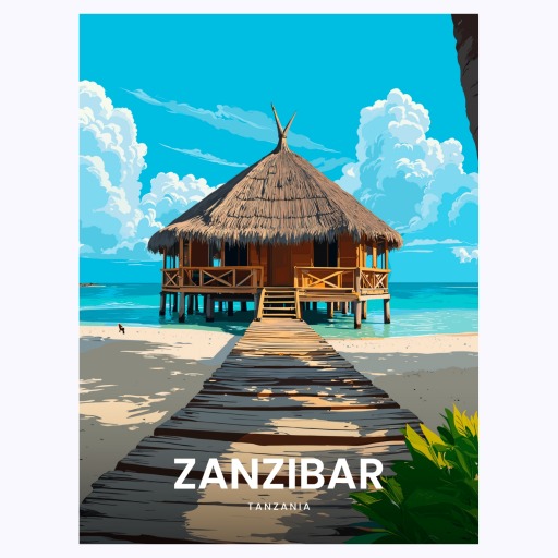 Zanzibar Travel Print - Vintage Travel Art Poster 6