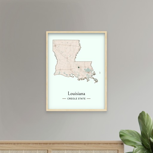 Louisiana State Poster - Boundary Map 7
