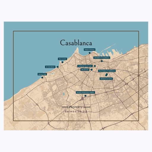 Casablanca Airbnb Tourist Poster in Road Trip - Street Map 6