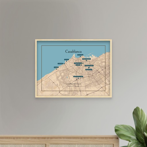 Casablanca Airbnb Tourist Poster in Road Trip - Street Map 7