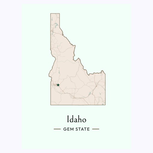 Idaho State Poster - Boundary Map 6