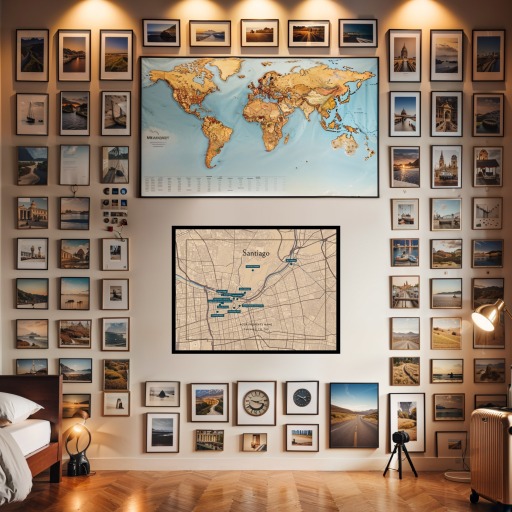 Santiago Airbnb Tourist Poster in Road Trip - Street Map 9