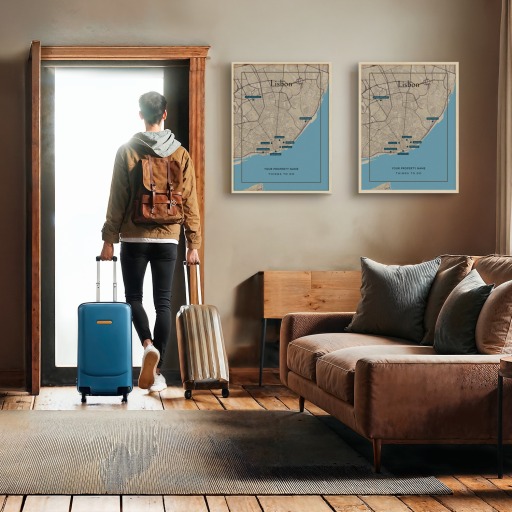 Lisbon Airbnb Tourist Poster in Road Trip - Street Map 11