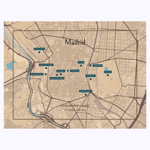 Madrid Airbnb Tourist Poster in Road Trip - Street Map 6