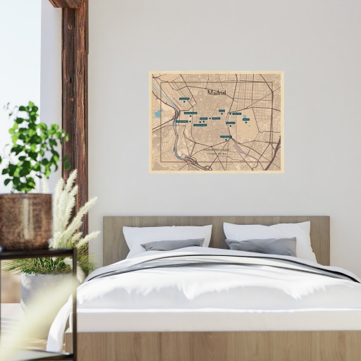 Madrid Airbnb Tourist Poster in Road Trip - Street Map 9