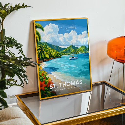 St. Thomas Travel Print - Vintage Travel Art Poster 9