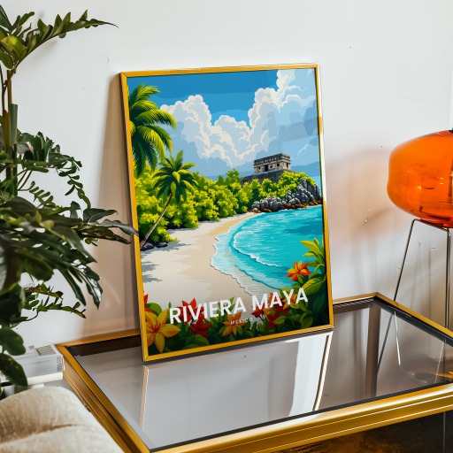 Riviera Maya Travel Print - Vintage Travel Art Poster 9