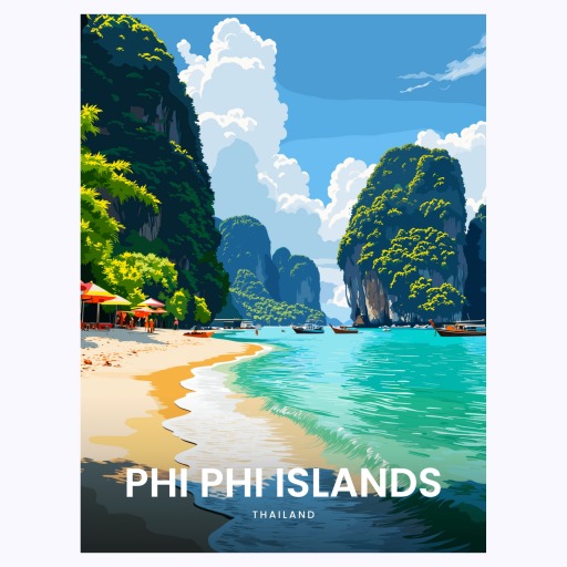 Phi Phi Islands Travel Print - Vintage Travel Art Poster 6