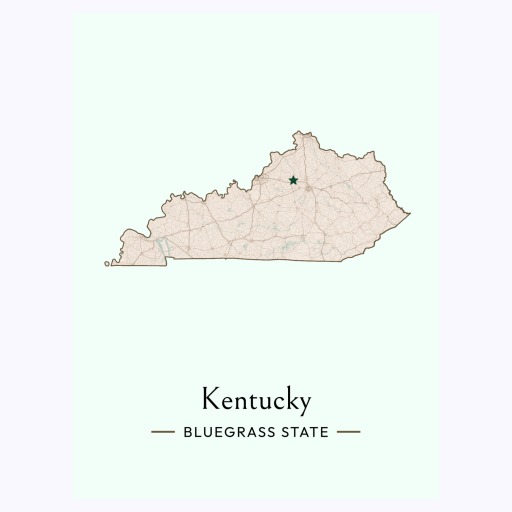 Kentucky State Poster - Boundary Map 6