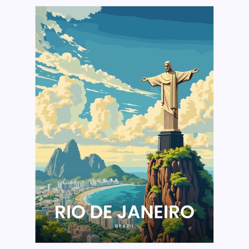 Rio de Janeiro Travel Print - Vintage Travel Art Poster 6