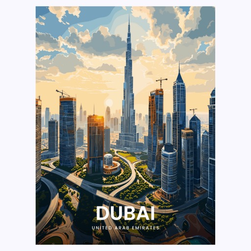 Dubai Travel Print - Vintage Travel Art Poster 6