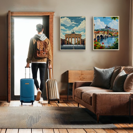 Bradenburg Gate Travel Print - Vintage Travel Art Poster 11