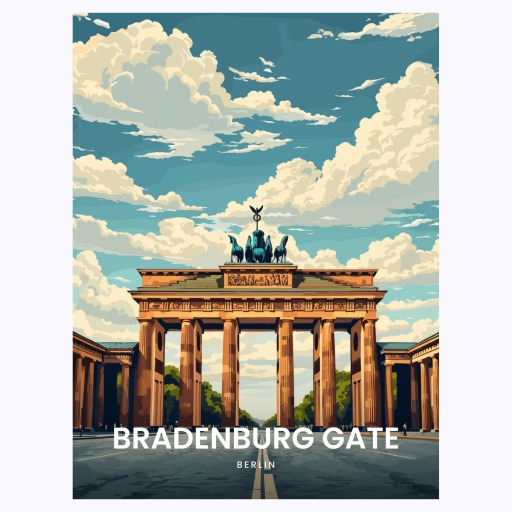 Bradenburg Gate Travel Print - Vintage Travel Art Poster 6