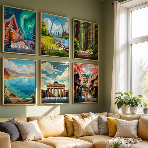 Bradenburg Gate Travel Print - Vintage Travel Art Poster 8