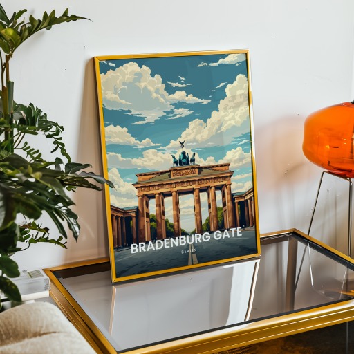 Bradenburg Gate Travel Print - Vintage Travel Art Poster 9