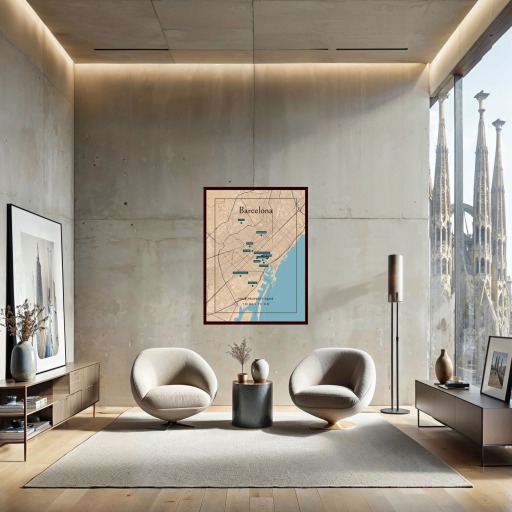 Barcelona Airbnb Tourist Poster in Road Trip - Street Map 10