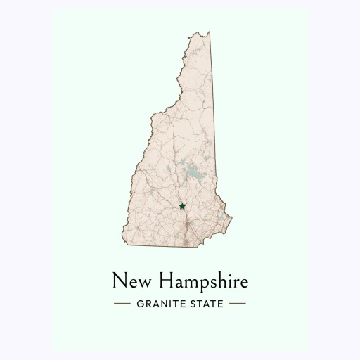 New Hampshire State Poster - Boundary Map 6