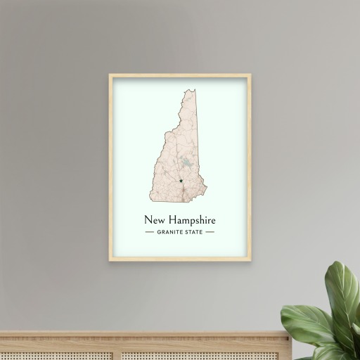 New Hampshire State Poster - Boundary Map 8