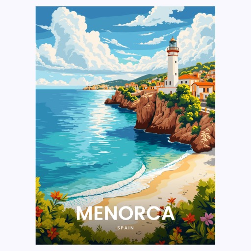 Menorca Travel Print - Vintage Travel Art Poster 6