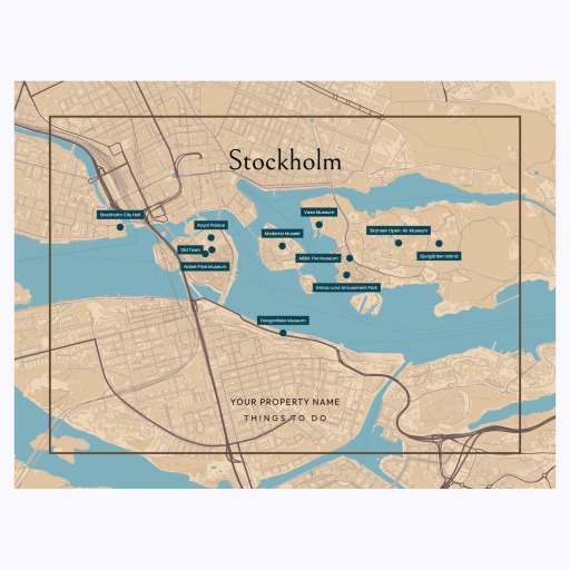 Stockholm Airbnb Tourist Poster in Road Trip - Street Map 6