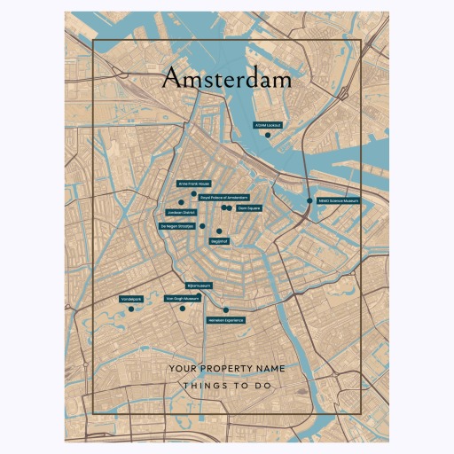 Amsterdam Airbnb Tourist Poster in Road Trip - Street Map 6