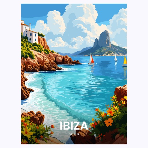 Ibiza Travel Print - Vintage Travel Art Poster 6