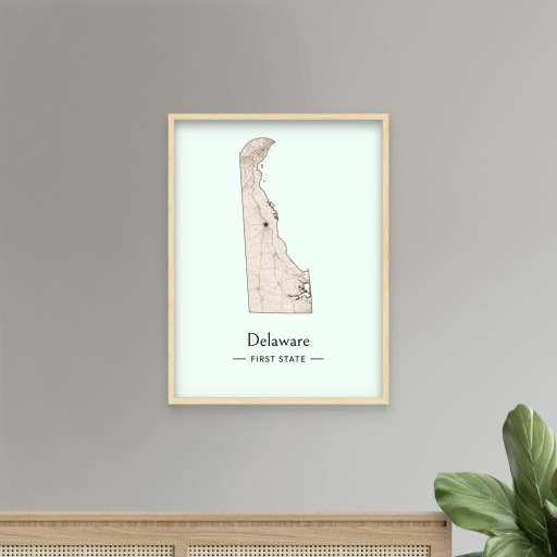 Delaware State Poster - Boundary Map 8