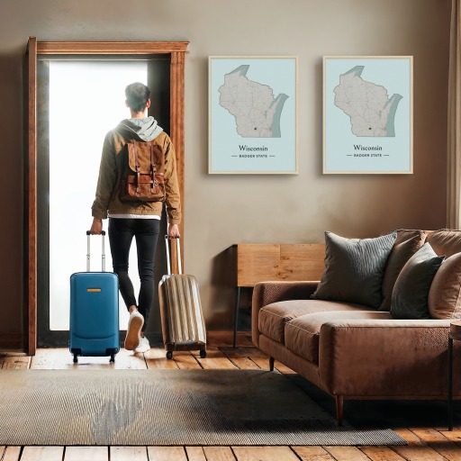 Wisconsin State Poster - Boundary Map 11