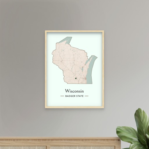 Wisconsin State Poster - Boundary Map 8