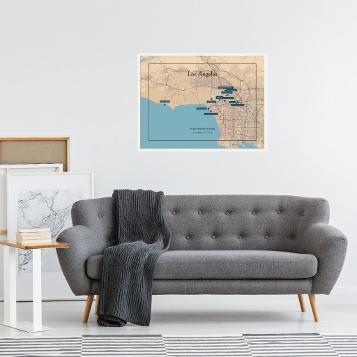 Los Angeles Airbnb Tourist Poster in Road Trip - Street Map 10