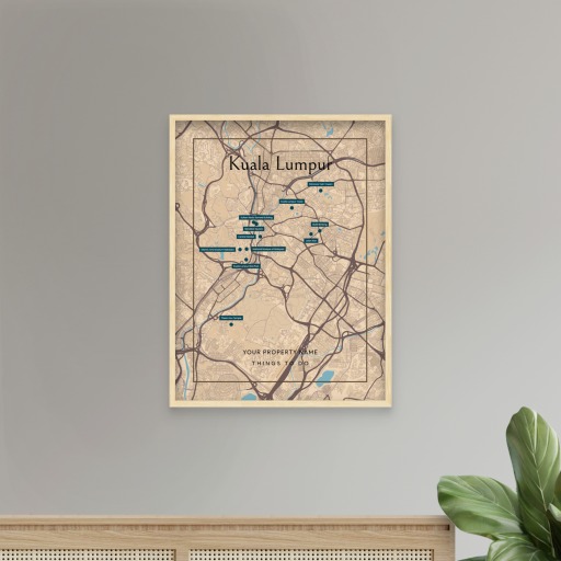 Kuala Lumpur Airbnb Tourist Poster in Road Trip - Street Map 8