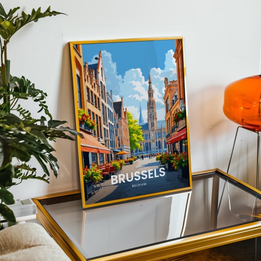 Brussels Travel Print - Vintage Travel Art Poster 9