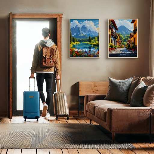 Grand Teton National Park Travel Print - Vintage Travel Art Poster 11