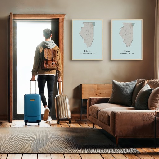 Illinois State Poster - Boundary Map 11