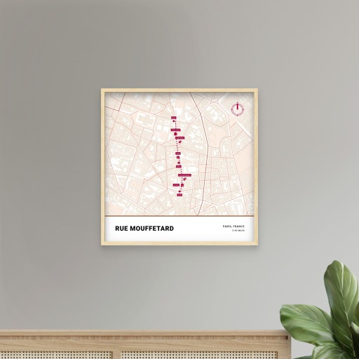 Rue Mouffetard Poster - Street Map 9