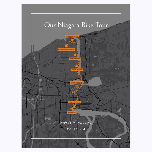 Our Niagara Falls Bicycle Ride Poster - Route Map 6