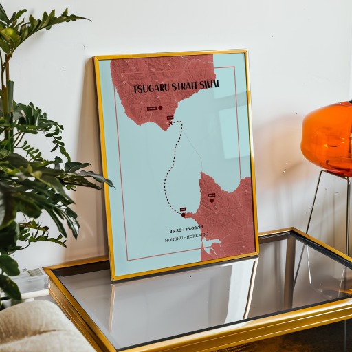 Tsugaru Strait Swim Poster - Route Map 11