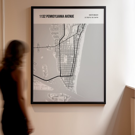 South Beach Poster - Street Map 10
