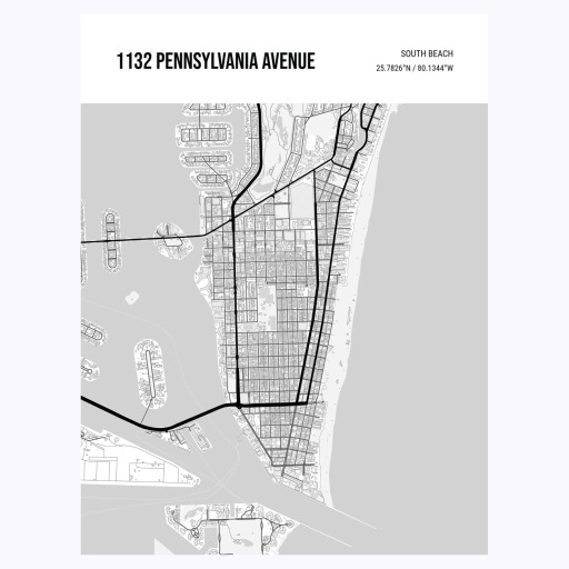South Beach Poster - Street Map 6