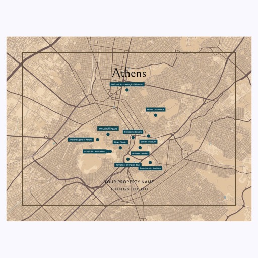 Athens Airbnb Tourist Poster in Road Trip - Street Map 6