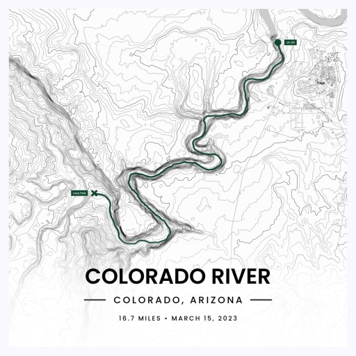 Rafting Trip to the Colorado River Poster - Route Map 6